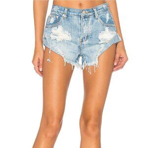 One Teaspoon Bandit Denim Shorts - Hendrixe Destroyed - Size 24